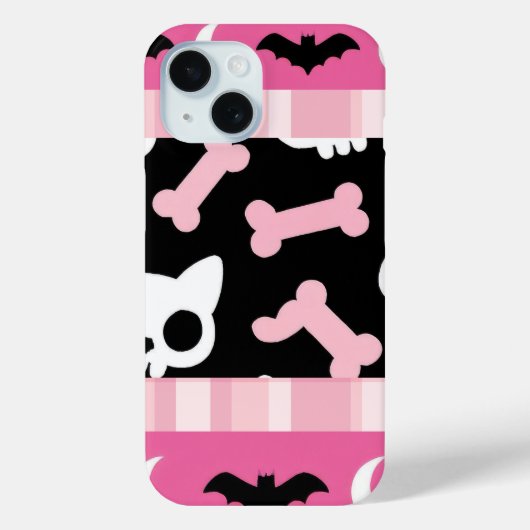 Cute Pastel Goth Halloween Cat & Bat  Case-Mate iPhoneケース (裏面)
