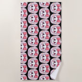 Cute Pastel Goth Skull with Bow ビーチタオル (正面)