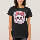 Cute Pastel Goth Skull with Bow Tシャツ (正面)