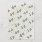 Cute Pastel Green Dinosaur One-A-Sauraus Birthday 招待状 (裏面)