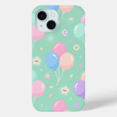 Cute pastel green with balloons Case-Mate  iPhoneケース (裏面)