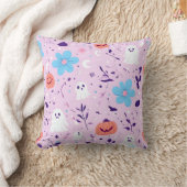 Cute Pastel Halloween Ghost Pillow クッション (ブランケット)