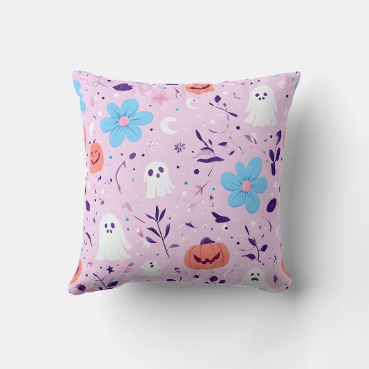 Cute Pastel Halloween Ghost Pillow クッション (裏面)
