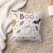 Cute Pastel Halloween Throw Pillow – Ghosts & Pump クッション (ブランケット)