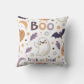 Cute Pastel Halloween Throw Pillow – Ghosts & Pump クッション (裏面)