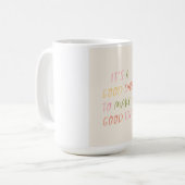 Cute Pastel Hand Lettering Motivational Quote Art コーヒーマグカップ (正面左)