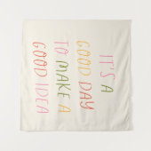 Cute Pastel Hand Lettering Motivational Quote Art タペストリー (正面(横))