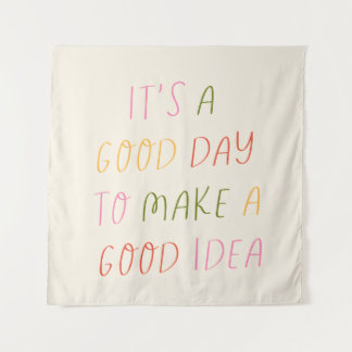 Cute Pastel Hand Lettering Motivational Quote Art  タペストリー