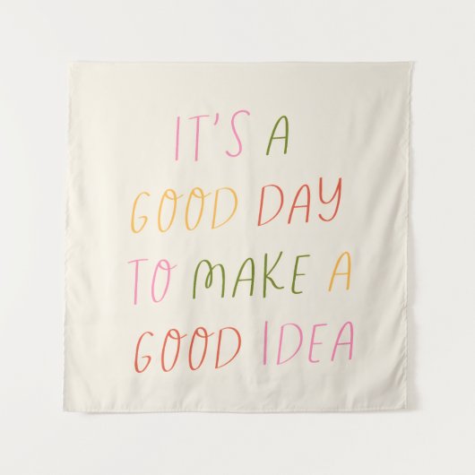 Cute Pastel Hand Lettering Motivational Quote Art タペストリー (正面)