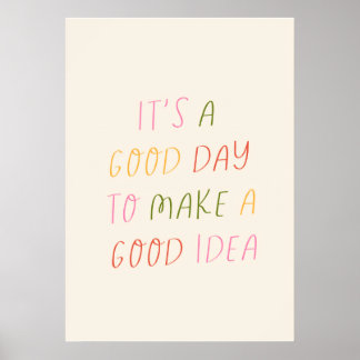 Cute Pastel Hand Lettering Motivational Quote Art  ポスター