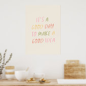 Cute Pastel Hand Lettering Motivational Quote Art ポスター (キッチン)