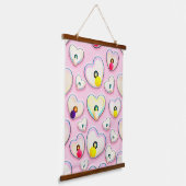 Cute Pastel Heart Wood Topped Wall Tapestry 吊り下げ型タペストリー (傾斜あり)