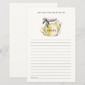 Cute Pastel Honey Jar Advice For Mum Baby Shower (正面/裏面)