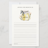 Cute Pastel Honey Jar Advice For Mum Baby Shower (正面)