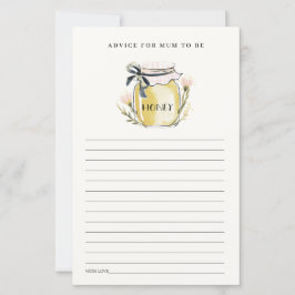 Cute Pastel Honey Jar Advice For Mum Baby Shower