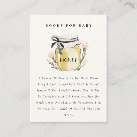 Cute Pastel  Honey Jar Books For Baby Shower エンクロージャーカード (正面)