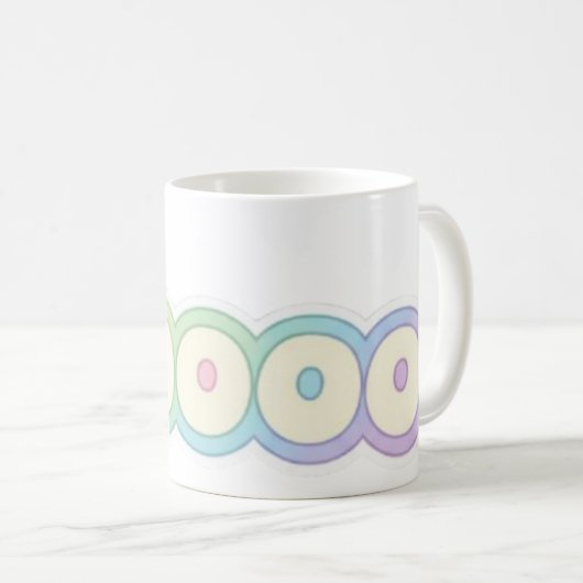 Cute Pastel HOOOO Text design コーヒーマグカップ (正面右)