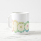 Cute Pastel HOOOO Text design  コーヒーマグカップ (正面左)