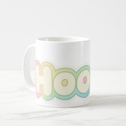 Cute Pastel HOOOO Text design  コーヒーマグカップ (正面左)