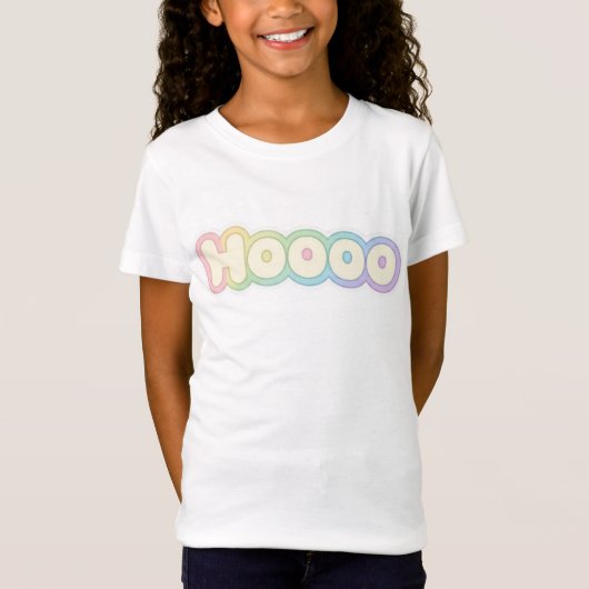Cute Pastel HOOOO Text design  Tシャツ (正面)