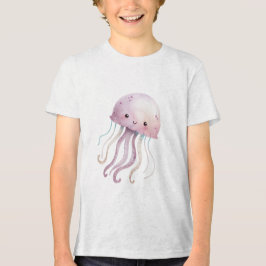Cute Pastel Jellyfish Watercolor Illustration トライブレンドTシャツ