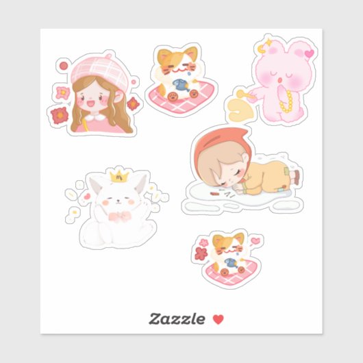 Cute Pastel Kawaii Stickers シール (シート)