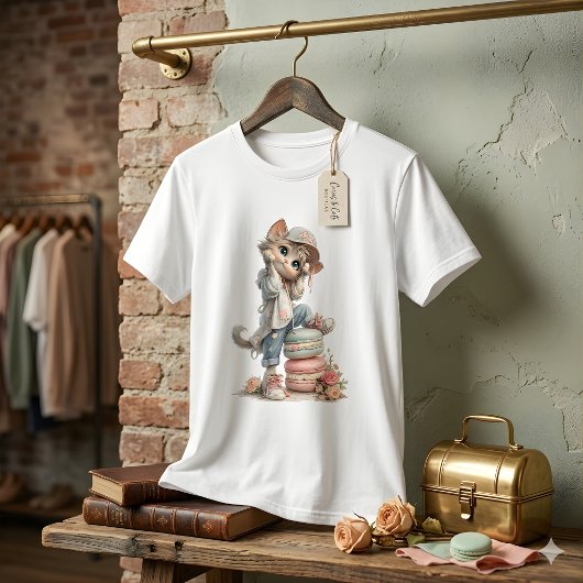 Cute Pastel Kitten Macaron Lover Women's T-Shirt Tシャツ