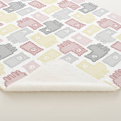 Cute Pastel Llama Puzzle Pattern シェルパブランケット (3/4)