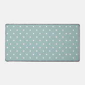 Cute Pastel Mint Green With White Polka Dot Spots デスクマット (正面)