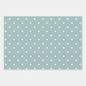 Cute Pastel Mint Green With White Polka Dot Spots ラッピングペーパーシート (正面2)