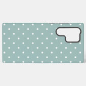 Cute Pastel Mint Green With White Polka Dot Spots Samsung Galaxyケース (裏面横)