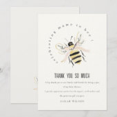 Cute Pastel Mum To Bee Neutral Baby Shower サンキューカード (正面/裏面)