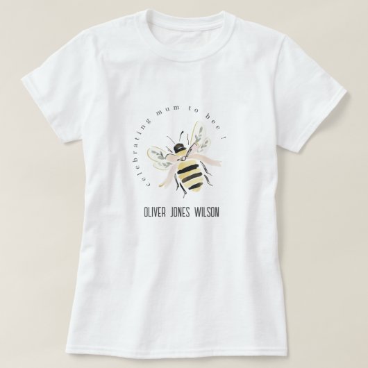 Cute Pastel Mum To Bee Neutral Baby Shower Tシャツ (デザイン正面)