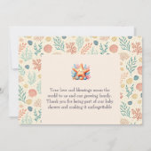 Cute Pastel Ocean Starfish Custom Baby Shower サンキューカード (裏面)