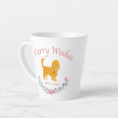 Cute Pastel Orange Cavalier | Custom Christmas カフェラテマグ (左アングル)