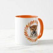 Cute Pastel Orange Shiba Inu | Custom Christmas マグカップ (正面右)