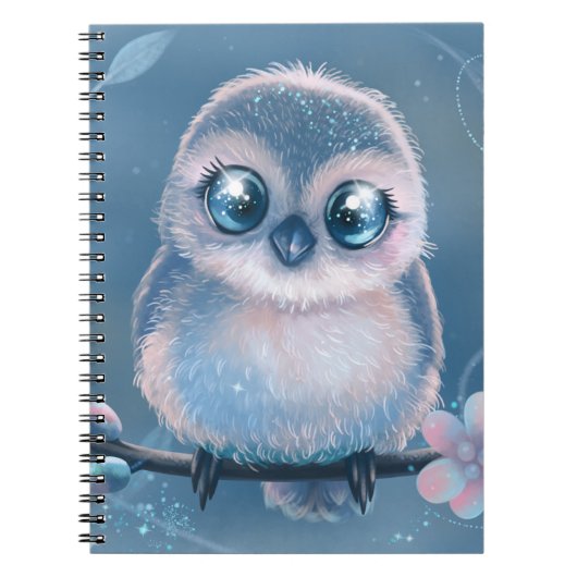 Cute Pastel Owl Art Notebook ノートブック (正面)