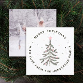 Cute Pastel Pine Tree Photo Holiday Card シーズンカード