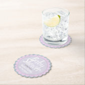 Cute Pastel Pink and Grey Custom Baby Shower ペーパーコースター (インサイチュ)