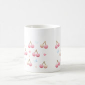 Cute Pastel Pink Cherry Pattern Coffee Mug コーヒーマグカップ (中央)