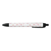 Cute Pastel Pink Cherry Pattern Ink Pen 黒ボールペン (ボトム)