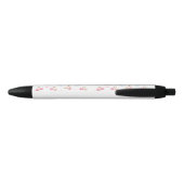 Cute Pastel Pink Cherry Pattern Ink Pen 黒ボールペン (裏面)