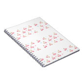 Cute Pastel Pink Cherry Pattern Notebook ノートブック (右側)