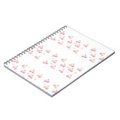 Cute Pastel Pink Cherry Pattern Notebook ノートブック (左側)