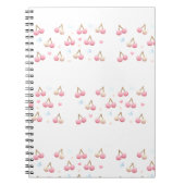 Cute Pastel Pink Cherry Pattern Notebook ノートブック (正面)