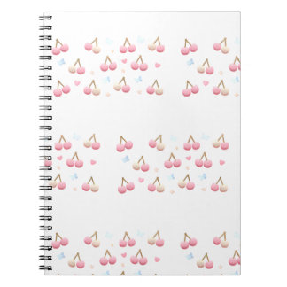 Cute Pastel Pink Cherry Pattern Notebook ノートブック