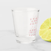 Cute Pastel Pink Cherry Pattern Shot Glass ショットグラス (左)