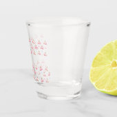 Cute Pastel Pink Cherry Pattern Shot Glass ショットグラス (右)