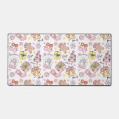 Cute Pastel Pink Christmas Ornaments Pattern デスクマット (正面)