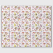 Cute Pastel Pink Christmas Ornaments Pattern ラッピングペーパー (フラット)
